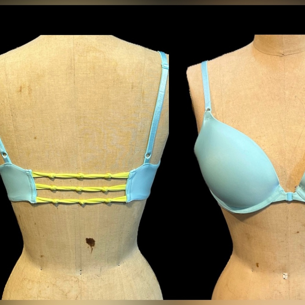 Victoria’s Secret front hook push-up padded bra decorative twisted rope back 34C